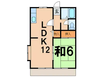 サンシティKIRI(1LDK/1階)の間取り写真