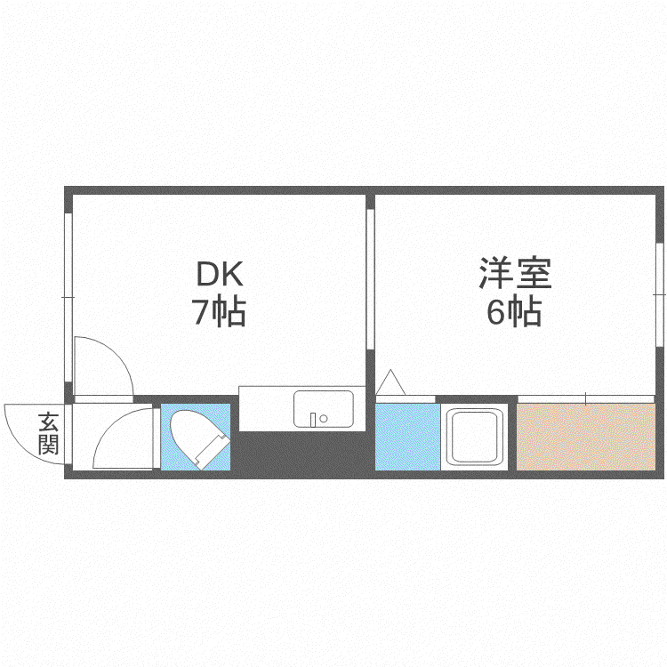 ラフォーレ元町(1DK/4階)の間取り写真