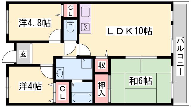 クリーンピアあがほ駅前町(3LDK/10階)の間取り写真