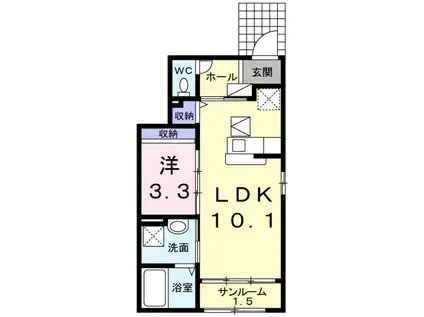 メゾンフレーズIII(1LDK/1階)の間取り写真