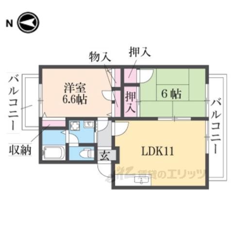 フェニックス・ヴィラⅠ(2LDK/2階)の間取り写真