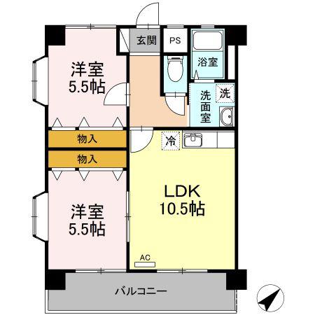 アーブルセゾン(2LDK/3階)の間取り写真