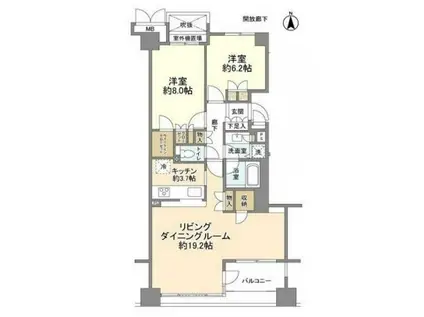 IT`S東京フォーサイトスクエア(2LDK/12階)の間取り写真