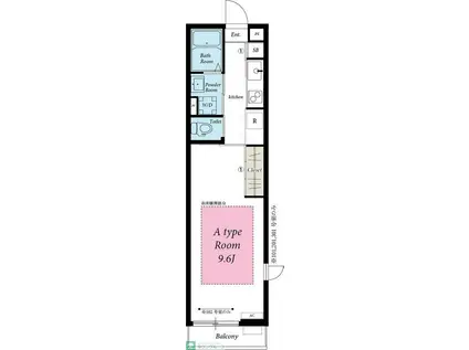 リブリ・ジェロ(1K/2階)の間取り写真