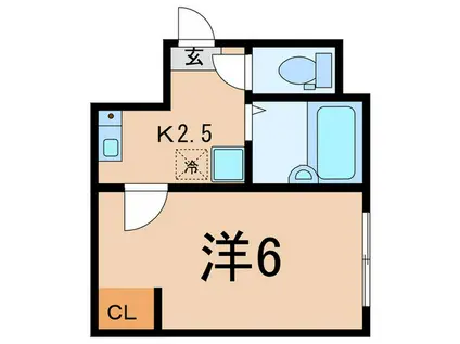 プリエール横浜神ノ木台(1K/1階)の間取り写真