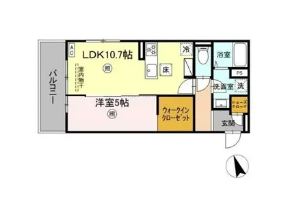 PREMILIFE須賀2(1LDK/1階)の間取り写真