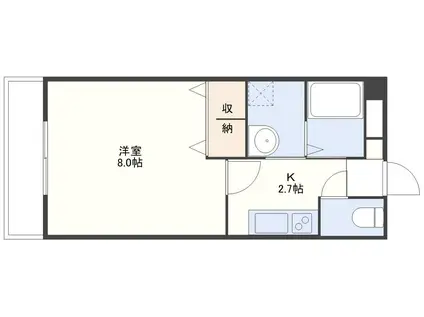 グレースコート大橋(1K/8階)の間取り写真