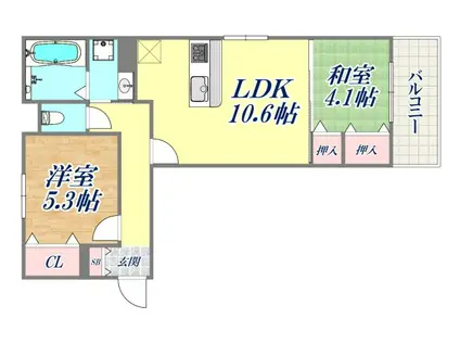 ヴェルデ天城(2LDK/3階)の間取り写真