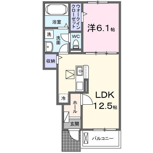 コージーワン(1LDK/1階)の間取り写真