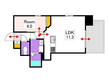 GRAND ETERNA岡山III(1LDK/2階)の間取り写真