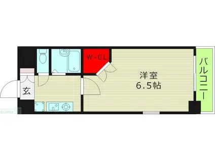 アロンディール(1K/5階)の間取り写真