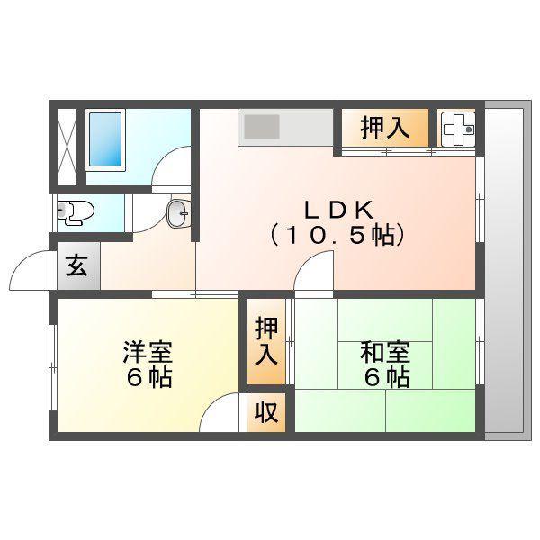 AAビル(2LDK/3階)の間取り写真