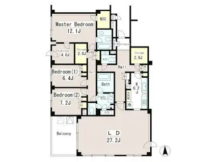 大山パークヒルズ(3LDK/3階)の間取り写真
