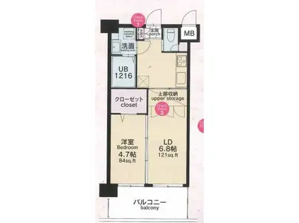 CLUB ORIENT BLD. NO.82 EMPRESS(1LDK/5階)の間取り写真