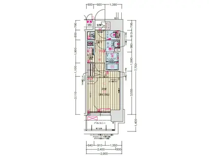 プレサンス難波マジョリティ(1K/3階)の間取り写真