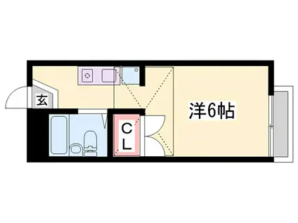 シャンブレット(ワンルーム/2階)の間取り写真