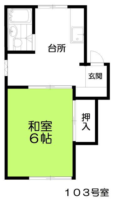 コパル由比ガ浜2(1K/1階)の間取り写真