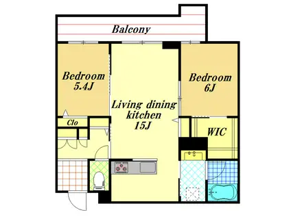 ル コルヌイエ(2LDK/2階)の間取り写真