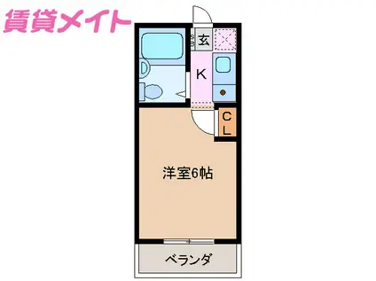 ランプハウス(1K/3階)の間取り写真