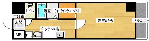 ミーニュ・カーザ(1K/5階)の間取り写真