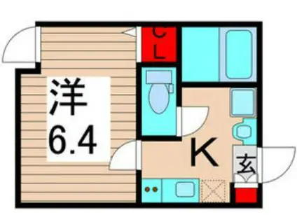 ブルーローズ(1K/1階)の間取り写真