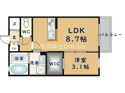 ラヴィ・クレール(1LDK/2階)の間取り写真