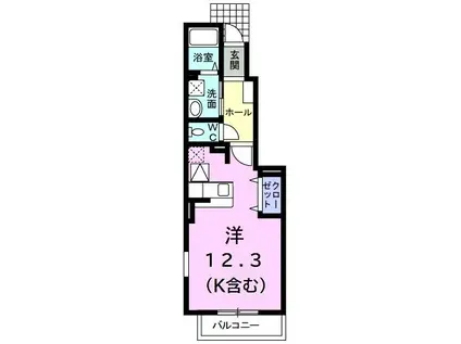 イースト SAKADO(ワンルーム/1階)の間取り写真