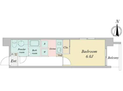 CAVANA東駒形(1K/6階)の間取り写真