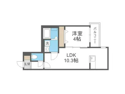 フォーレスト千歳町(1LDK/1階)の間取り写真