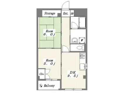 ファインコート志村坂上(2DK/10階)の間取り写真