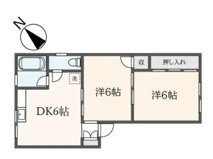 メゾン港南(2DK/1階)の間取り写真