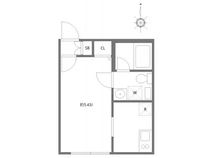 ルーデンス本蓮沼II(1K/3階)の間取り写真