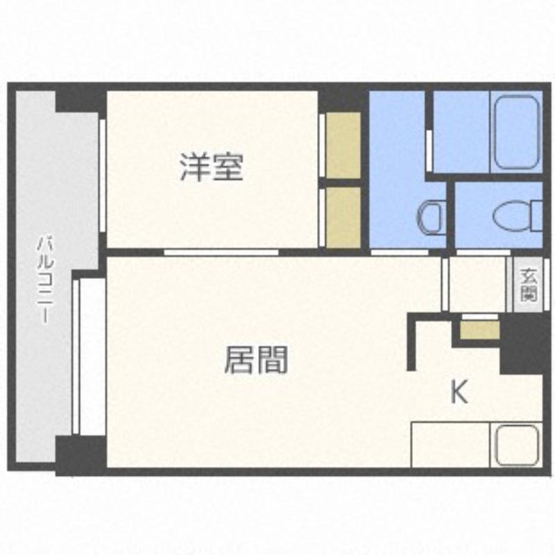 エーデルプラッツ山の手(1LDK/6階)の間取り写真