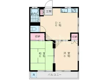 7997-サンハイツ小林(2DK/2階)の間取り写真