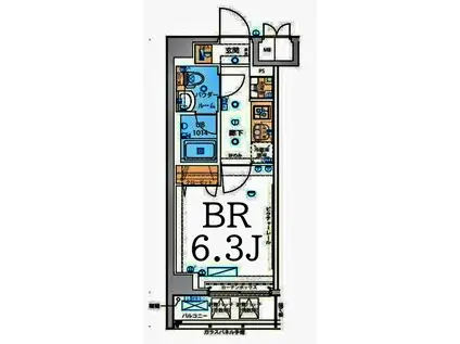 SHOKEN RESIDENCE 横浜生麦1(1K/2階)の間取り写真