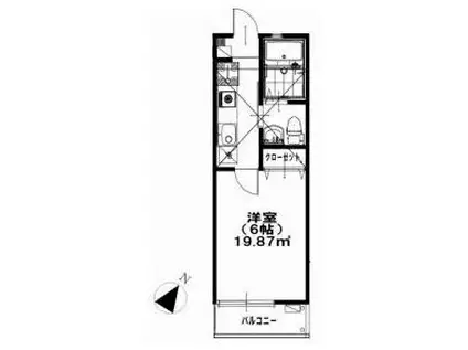 カンタビア湘南(1K/2階)の間取り写真
