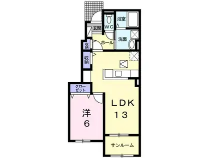 ラナハウス 30 I(1LDK/1階)の間取り写真