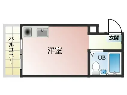 リバーフロントKS(ワンルーム/2階)の間取り写真