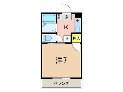 コスモス砂山A(1K/1階)の間取り写真