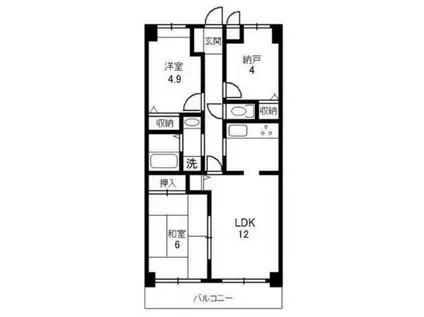 エルメゾン(3LDK/1階)の間取り写真