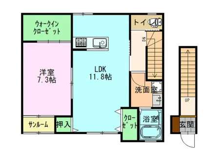 フィオーレ(1LDK/2階)の間取り写真