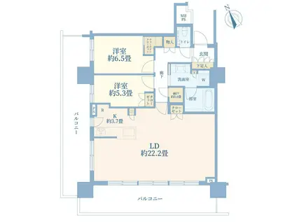 プラウドタワー大泉学園(2LDK/12階)の間取り写真