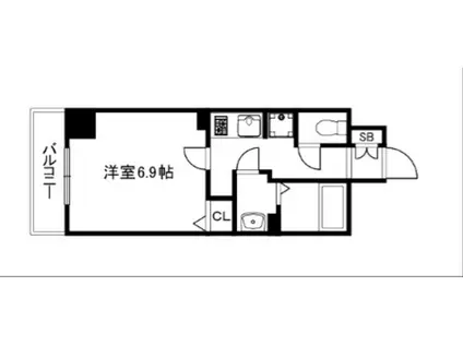 阪急京都線 西京極駅 徒歩17分 7階建 新築(1K/4階)の間取り写真