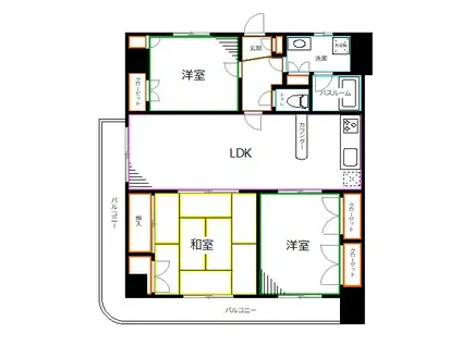 ロイヤルマリーンハイム(3LDK/1階)の間取り写真