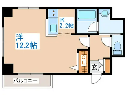 中鉱ビル(1K/5階)の間取り写真