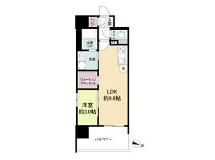 リヴェント難波サウス(1LDK/12階)の間取り写真