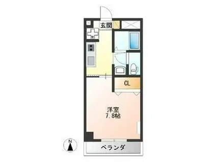 エルシオン(1K/1階)の間取り写真