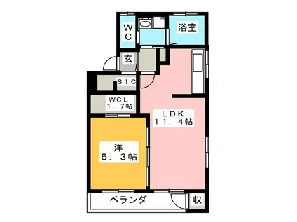 内田マンション(1LDK/2階)の間取り写真