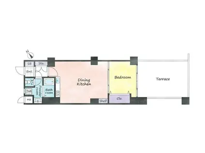 秀和弥生町レジデンス(1DK/1階)の間取り写真