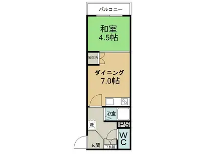 和楽マンション(1DK/2階)の間取り写真